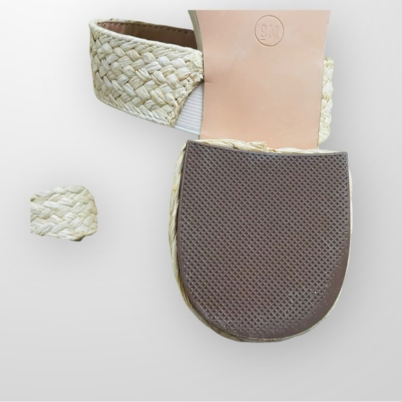 Joie Niki Natural Raffia Woven Block Heel Women's Cream Size 9  Sandals - Picture 4 of 10